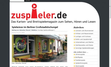 Die alte Startseite von zuspieler.de.