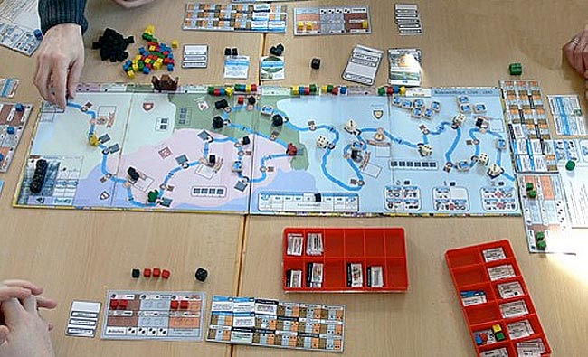 Das Spiel Ruhrschifffahrt von Thomas Spitzer . Foto: Hippodice Spieleclub e.V. Das Spiel Ruhrschifffahrt von Thomas Spitzer . Foto: Hippodice Spieleclub e.V.